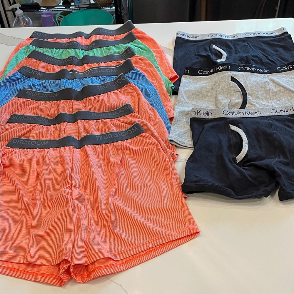Fruit of Loom & Calvin Klein boys underwear. Washed but never worn. Sz. L 12-14